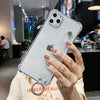 Glitter Powder Holder Phone Cases For iPhone 11 Pro Max X XR XS Max 6 6S 7 8 Plus SE 2020 SE2 Transparent Wrist Strap Back Cover - Surprise store