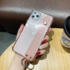 Glitter Powder Holder Phone Cases For iPhone 11 Pro Max X XR XS Max 6 6S 7 8 Plus SE 2020 SE2 Transparent Wrist Strap Back Cover - Surprise store