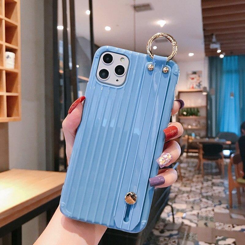 XR X Suitcase Style Case for iPhone 11 Pro Max XS 6 7 8 Plus Soft TPU Phone Capa with Wrist Strap Kickstand Function Back Cover - Surprise store