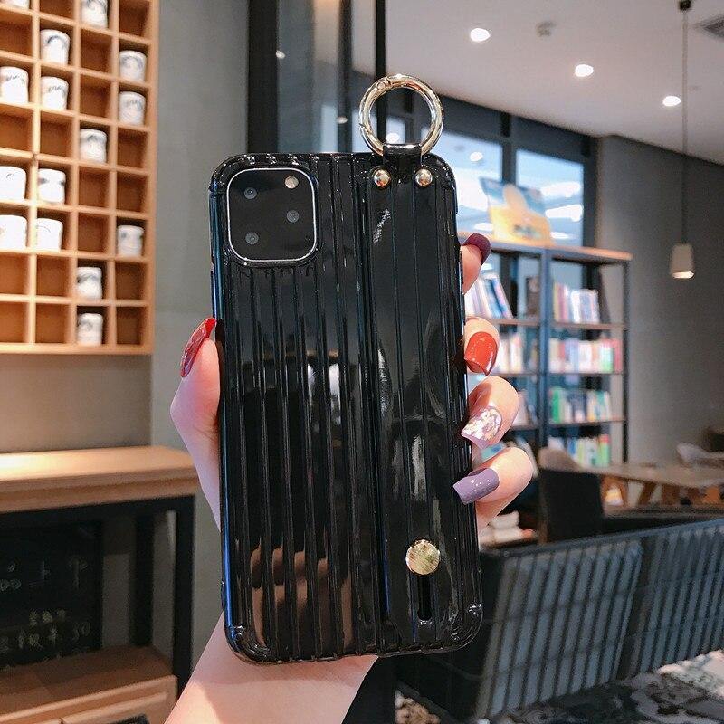 XR X Suitcase Style Case for iPhone 11 Pro Max XS 6 7 8 Plus Soft TPU Phone Capa with Wrist Strap Kickstand Function Back Cover - Surprise store