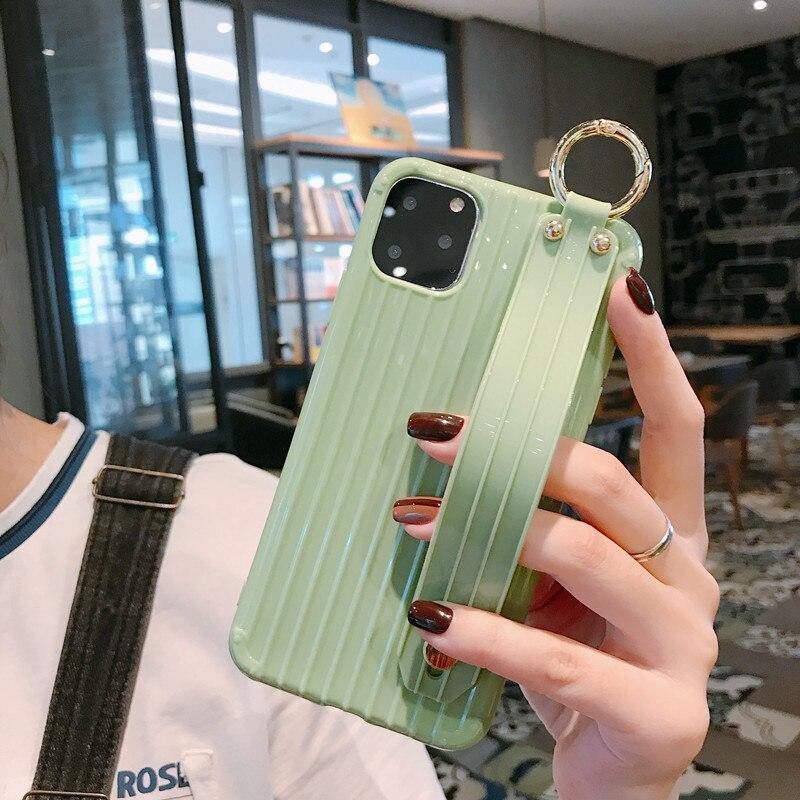 XR X Suitcase Style Case for iPhone 11 Pro Max XS 6 7 8 Plus Soft TPU Phone Capa with Wrist Strap Kickstand Function Back Cover - Surprise store