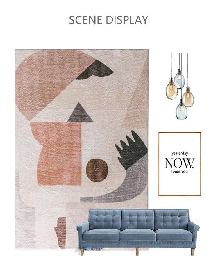 Abstract Geometry Pattern Lamb Velvet Material Europe Carpet rug Living room Bedroom Study Coffee table Decorative room - Surprise store