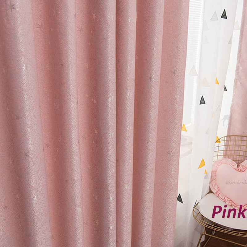 2020 Stars Design High Quality Diamond Hemp Blackout Curtain Thermal Insulated Living Room Window Shading Customized Curtains