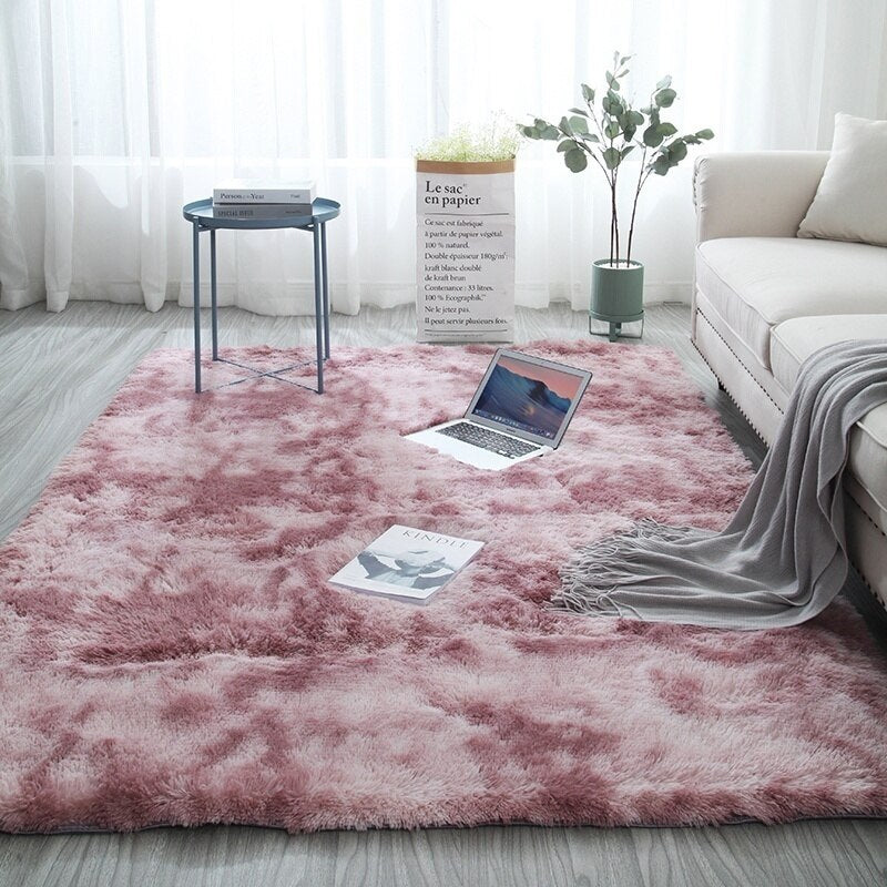 50X80cm/60X120cm Tie Dyeing Plush Soft Carpets Ultra Soft Modern Area Rugs Nursery Rug Home Room Plush Carpet Decor