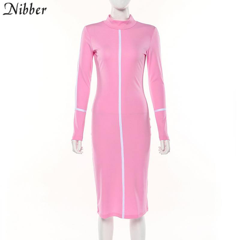 2019spring new black white High street dresses women's Elegant bodycon midi dresses mujer offic ladies fashion casual Slim dress - Surprise store