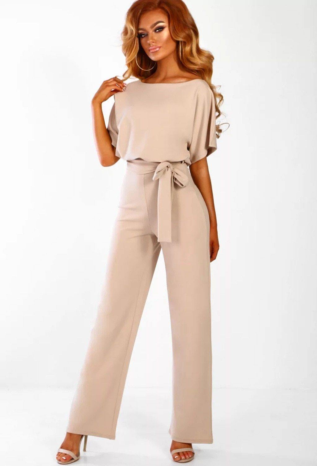 Dropship Jumpsuit Rompers Womens Overalls Women Jumpsuits 2019 Streetwear Plus Size Romper Spring Summer Lace-up Short Sleeve - Surprise store