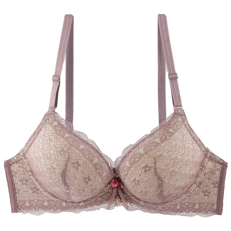 PariFairy Sexy Lace Adjusted Straps Bra Women Padded Lingerie Push Up Bras Plus Size Bra Add Two Cup Underwire Brassiere B C Cup