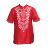 Mr Hunkle Men's Embroidery Shirt Summer and Autumn Short Sleeve Casual Shirts Mandarin Collar Men's Clothing With Single Button - Surprise store