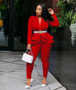 New Women Winter Women's Set Tracksuit Full Sleeve Ruffles Blazers Pencil Pants Suit Two Piece Set Office Lady Outfits Uniform - Surprise store