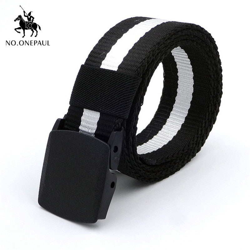 NO.ONEPAUL Men's casual fashion tactical belt alloy automatic buckle