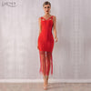 Adyce 2020 New Summer Women Fringe Bandage Dress Vestidos Sexy Sleeveless Tassel Bodycon Club Midi Celebrity Evening Party Dress - Surprise store