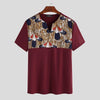 INCERUN Fashion Men Casual T Shirt Short Sleeve Print Patchwork V Neck 2020 African Dashiki Tops Summer T-shirts Men Clothes 5XL - Surprise store