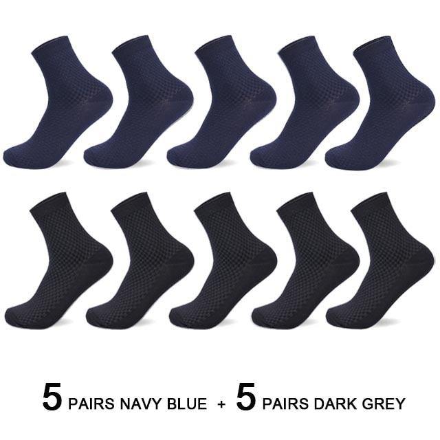 10 Pairs/Lot Men Bamboo Fiber Socks Men Compression Harajuku Long Socks Business Casual Mens - Surprise store