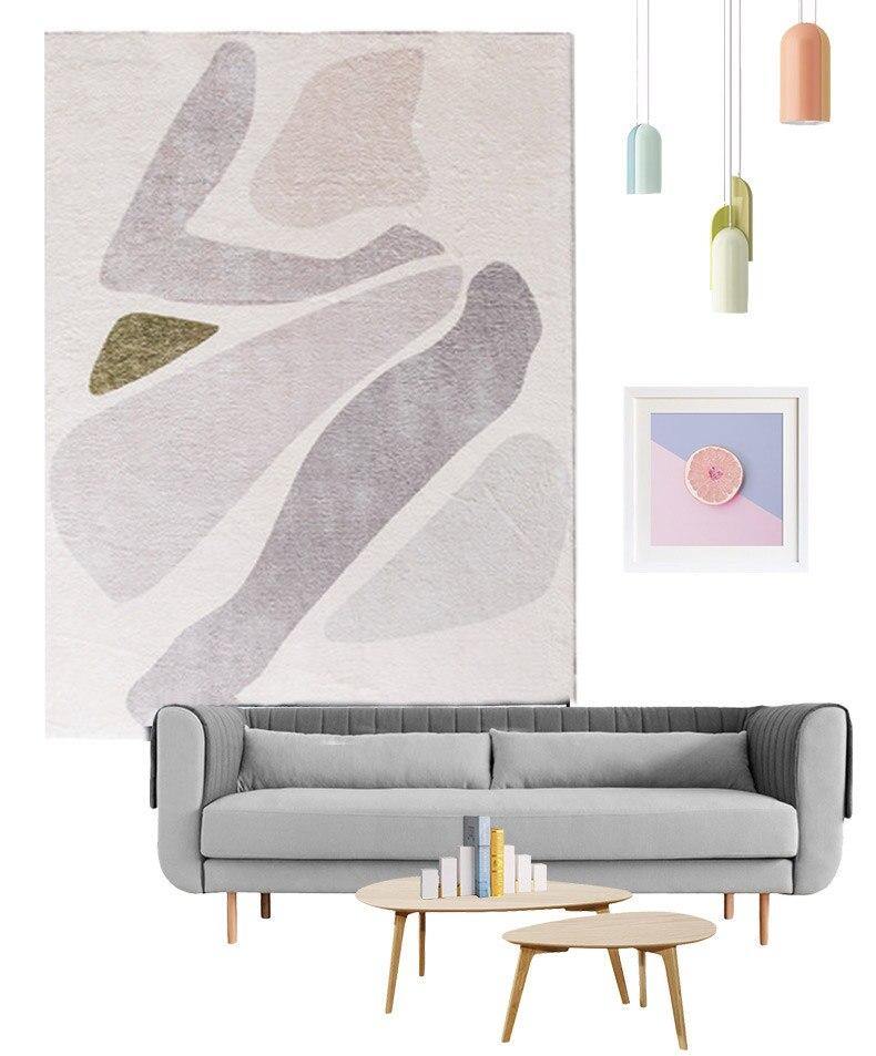 Abstract Geometry Pattern Lamb Velvet Material Europe Carpet rug Living room Bedroom Study Coffee table Decorative room - Surprise store