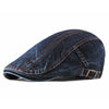 Wuaumx Casual Spring Summer Berets Hat Men Women Denim Newsboy Caps Visors Cotton Cabbie Herringbone Cap Duckbill Ivy Flat Cap