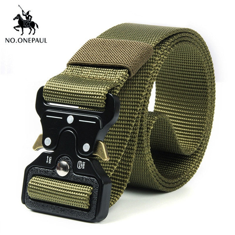 NO.ONEPAUL Men's casual fashion tactical belt alloy automatic buckle