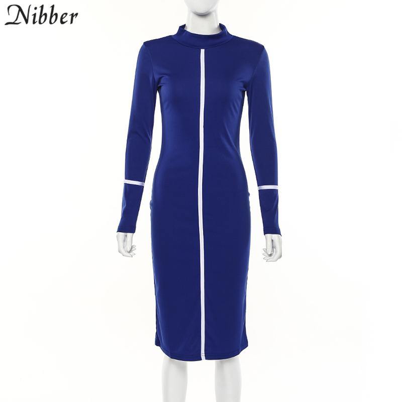 2019spring new black white High street dresses women's Elegant bodycon midi dresses mujer offic ladies fashion casual Slim dress - Surprise store