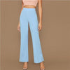 SHEIN Ginger High Rise Piped Pants Elegant Wide Leg Zipper Fly Plain Workwear Trousers Women Stretchy Highstreet Autumn Pants - Surprise store