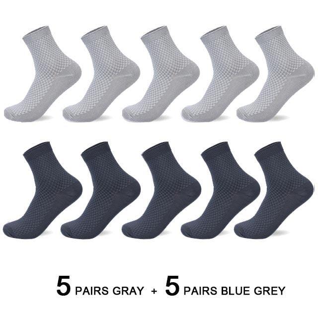 10 Pairs/Lot Men Bamboo Fiber Socks Men Compression Harajuku Long Socks Business Casual Mens - Surprise store