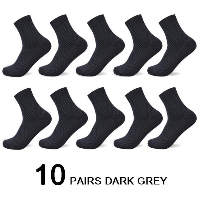 10 Pairs/Lot Men Bamboo Fiber Socks Men Compression Harajuku Long Socks Business Casual Mens - Surprise store
