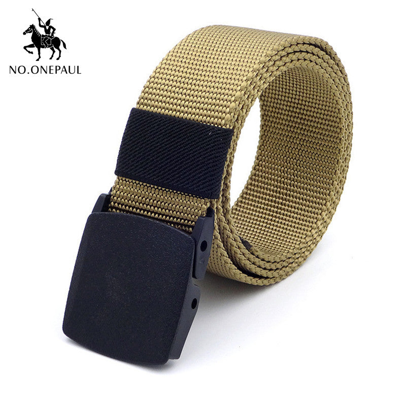 NO.ONEPAUL Men's casual fashion tactical belt alloy automatic buckle
