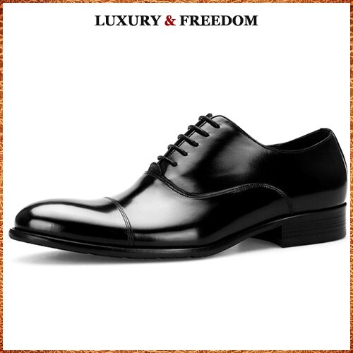 Luxury Brand Man Cap Top Formal Dress Shoes Genuine Leather Designer Party Oxfords Men's Bridal Wedding Flats For Male MG66