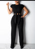 Women's 2 Piece Short Sleeve Top Sexy Slim Casual Set - Surprise store