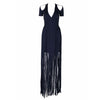 New Celebrity Party Summer Bandage Long Dress Women Short Sleeve V-Neck Elegant Sexy Night Out Tassel Maxi Dress Women Vestidos - Surprise store
