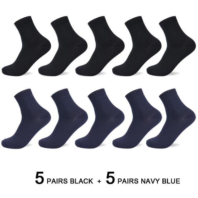 10 Pairs/Lot Men Bamboo Fiber Socks Men Compression Harajuku Long Socks Business Casual Mens - Surprise store