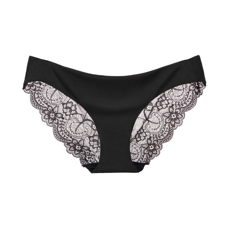Women's Sexy Lace Panties Seamless Cotton Crotch Breathable Ladies Low-Rise Lingerie Underwear Comfortable Underpants Brief