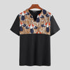 INCERUN Fashion Men Casual T Shirt Short Sleeve Print Patchwork V Neck 2020 African Dashiki Tops Summer T-shirts Men Clothes 5XL - Surprise store