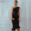Adyce 2020 New Summer Women Bandage Dress Vestidos One Shoulder Sleeveless Ruffles Nightclub Dress Celebrity Evening Party Dress - Surprise store
