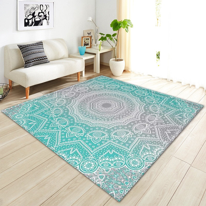 TONGDI BOHO Carpet Anti-skid Modern Elegant Artistic Printing Mat Soft Rug Luxury Decor For Home Parlour LivingRoom Bedroom