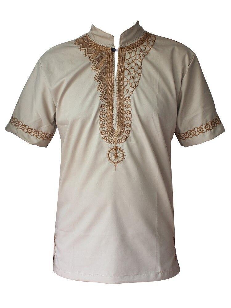Dashikiage African Man Casual Top Kwanzaa Embroidery Dashiki Summer Men's t-shirt - Surprise store