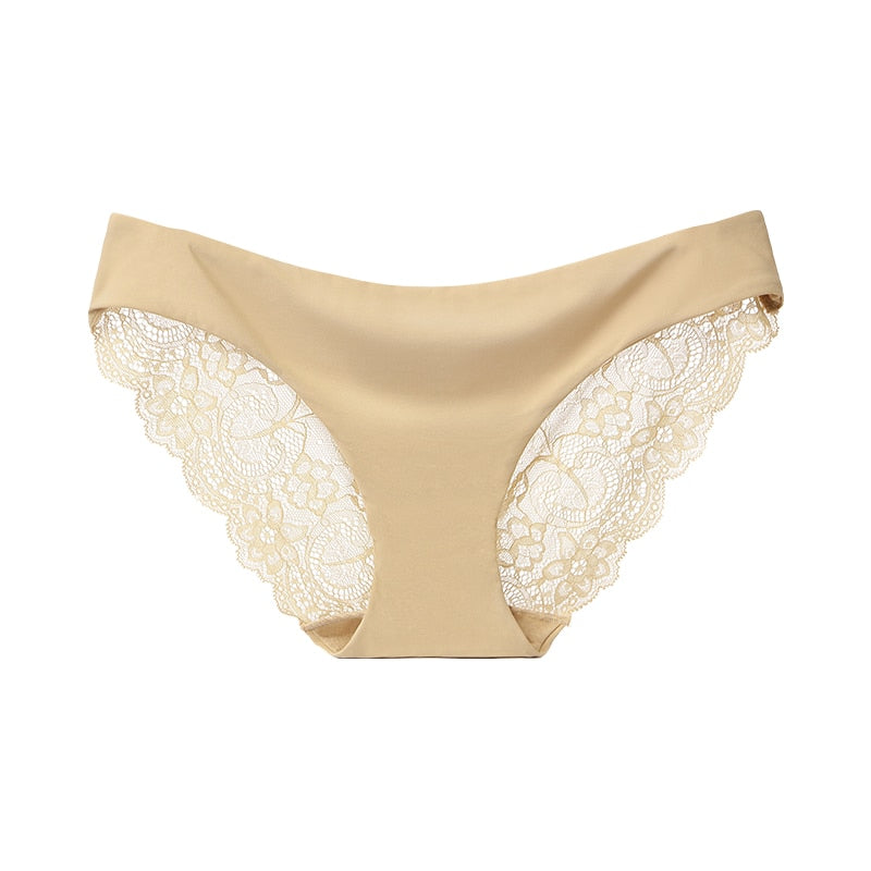Women's Sexy Lace Panties Seamless Cotton Crotch Breathable Ladies Low-Rise Lingerie Underwear Comfortable Underpants Brief