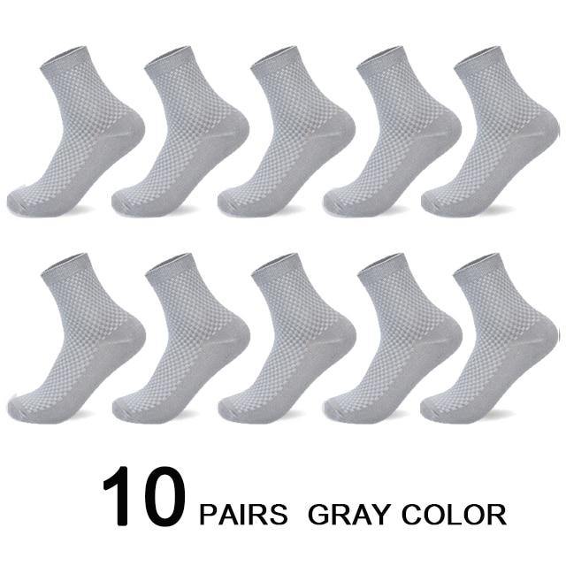 10 Pairs/Lot Men Bamboo Fiber Socks Men Compression Harajuku Long Socks Business Casual Mens - Surprise store