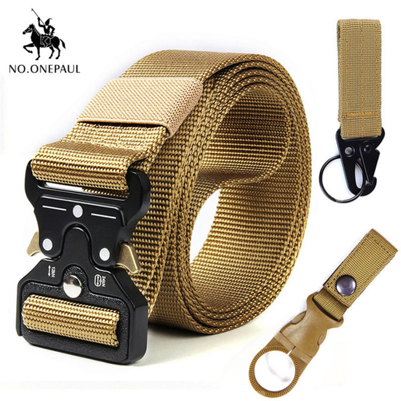 NO.ONEPAUL Men's casual fashion tactical belt alloy automatic buckle