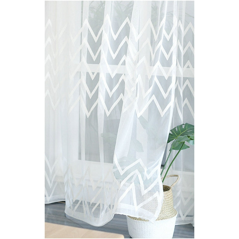 New Geometirc Two Colors Stitching Blackout Flax Curtains for Living Room Modern High-Quality Window Bedroom Blackout Curtain