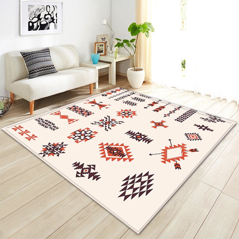 TONGDI BOHO Carpet Anti-skid Modern Elegant Artistic Printing Mat Soft Rug Luxury Decor For Home Parlour LivingRoom Bedroom