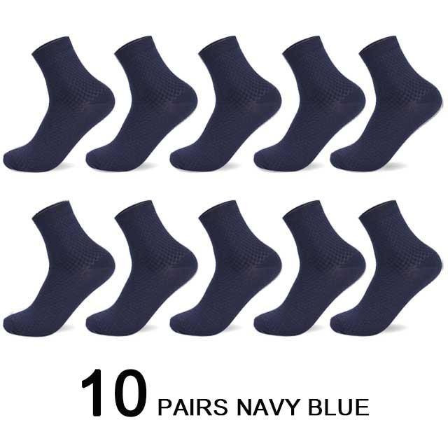 10 Pairs/Lot Men Bamboo Fiber Socks Men Compression Harajuku Long Socks Business Casual Mens - Surprise store