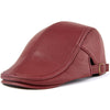 BUTTERMERE Men Beret Hat Real Leather Flat Cap Sheepskin Autumn Winter Male Brown