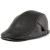 BUTTERMERE Men Beret Hat Real Leather Flat Cap Sheepskin Autumn Winter Male Brown