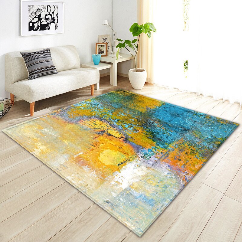 TONGDI BOHO Carpet Anti-skid Modern Elegant Artistic Printing Mat Soft Rug Luxury Decor For Home Parlour LivingRoom Bedroom