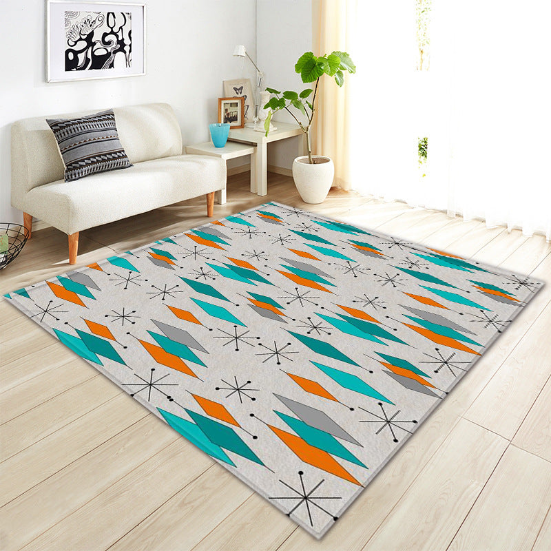 TONGDI BOHO Carpet Anti-skid Modern Elegant Artistic Printing Mat Soft Rug Luxury Decor For Home Parlour LivingRoom Bedroom