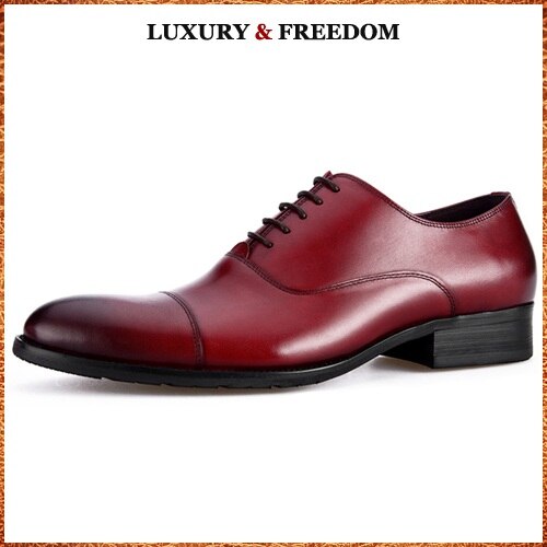 Luxury Brand Man Cap Top Formal Dress Shoes Genuine Leather Designer Party Oxfords Men's Bridal Wedding Flats For Male MG66