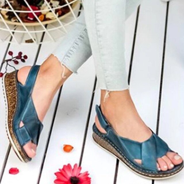 MCCKLE Women Sandals Summer Female Shoes Women's Peep Toe Wedge Woman Comfortable Plus Size Female Platform Ladies 2020 New