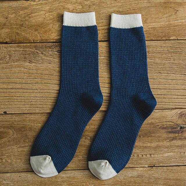 High Quality Men cotton Harajuku socks double stitches Compression Socks for Men's Winter Warm Business Dress Sock Long 5Pairs
