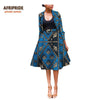 2018 Fall suit for women AFRIPRIDE african lothing two-pieces suit full sleeves top+ knee-length skirt formal work place A722632 - Surprise store