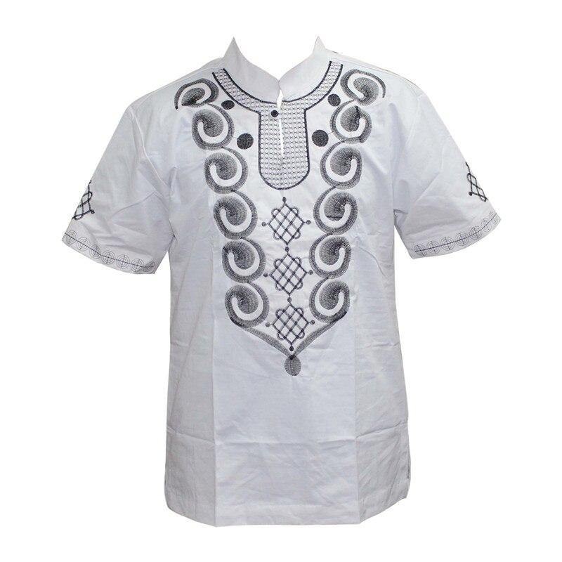 Mr Hunkle Men's Embroidery Shirt Summer and Autumn Short Sleeve Casual Shirts Mandarin Collar Men's Clothing With Single Button - Surprise store