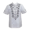 Mr Hunkle Men's Embroidery Shirt Summer and Autumn Short Sleeve Casual Shirts Mandarin Collar Men's Clothing With Single Button - Surprise store